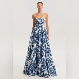 Milla Ravishing Blue Hydrangea Corset Maxi Dress